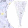 vidaXL Umelý vianočný stromček s 300 LED-i Biela 240 cm PVC a oceľ