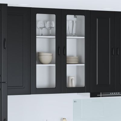 vidaXL Dvierka na umývačku Kalmar Čierna 80 x 31 x 100 cm