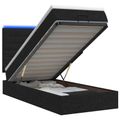 vidaXL Ottoman posteľ s matracom a LED Čierna 100 x 200 cm Látka