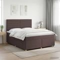 vidaXL Posteľ boxspring s matracom Tmavohnedá 140 x 190 cm Látka
