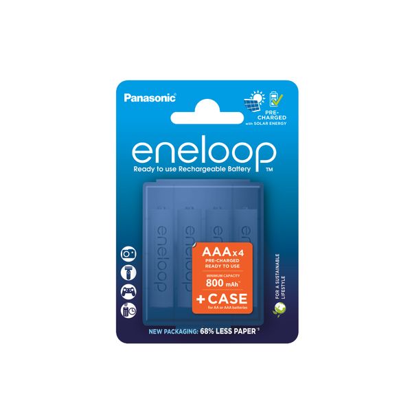 Panasonic Eneloop EKO+BOX AAA 800 mAh nabíjacie batérie 4ks (BK-4MCDEC4BE)