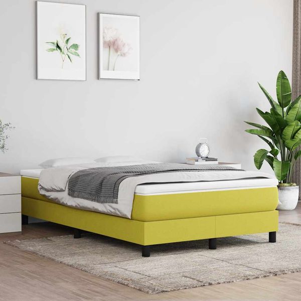 vidaXL Posteľný rám s boxspringom zelená 120x200 cm látka