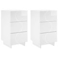 vidaXL Nočný stolík 2 pcs Biela s vysokým leskom 33,5 x 34,5 x 60 cm