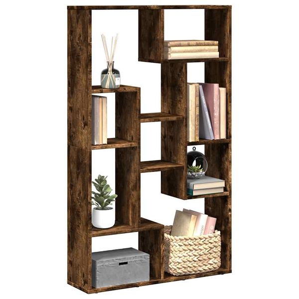 vidaXL Knižnica dymový dub 72x20x120,5 cm kompozitné drevo