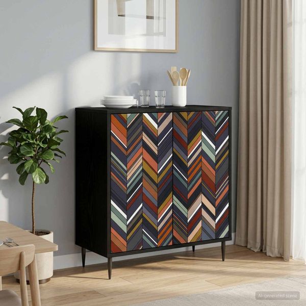 vidaXL Servírovacia skriňa OMMEN Čierny dub 69 x 33 x 76 cm