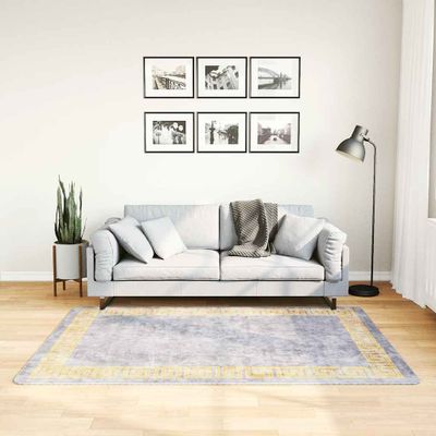 vidaXL Prateľný koberec 120x180 cm sivý