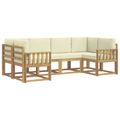 vidaXL Záhradná súprava gaučov 6 ks Biela a krémová