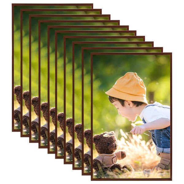 vidaXL Fotorámiky na stenu alebo stôl 10 ks bronzové 13x18 cm MDF