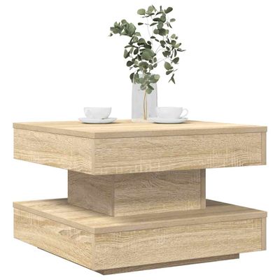 VidaXL Konferenčný stolík otočný o 360 stupňov dub sonoma 50x50x34,5cm