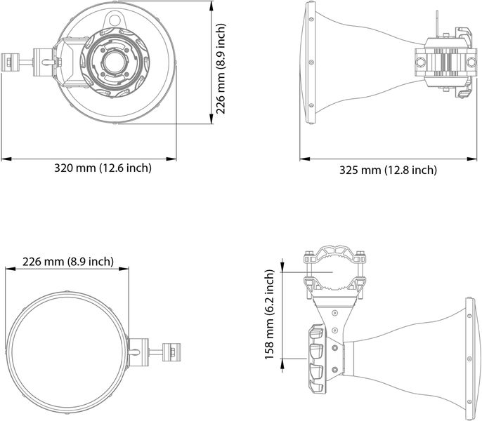 RF elements SH30WB-GO, Sektorová horn anténa, 5+6GHz, 30°