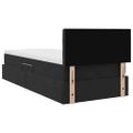 vidaXL LED úložná posteľ s matracom Čierna 90 x 190 cm Zamat