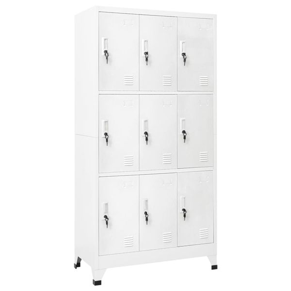 vidaXL Oceľová šatňová skrinka s 9 priehradkami, 90x45x180 cm, šedá