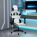vidaXL Herná stolička biela a čierna umelá koža