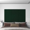 vidaXL Nástenné panely 12 ks tmavozelené 60x30 cm zamat 2,16 m²