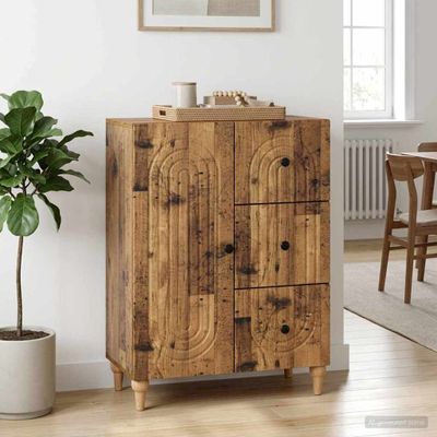 vidaXL Servírovacia skriňa so zásuvkou Staré drevo 66 x 34,5 x 90 cm
