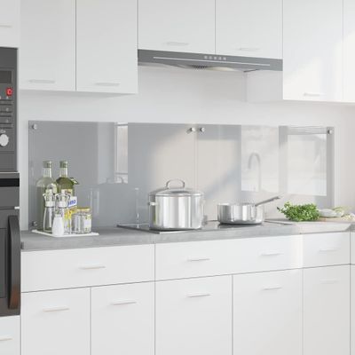 vidaXL Kuchynský obklad 2 pcs Svetlosivá 90 x 50 cm tvrdené sklo