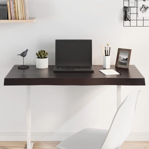 vidaXL Stolová doska tmavohnedá 100x60x(2-6)cm ošetrený masív hrany