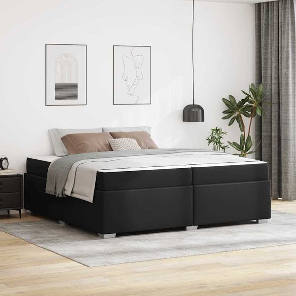 vidaXL Rám postele s matracmi Čierna 200 x 200 cm látka