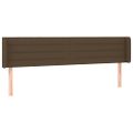 vidaXL Čelo postele s LED tmavohendé 163x16x78/88 cm látka