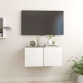 vidaXL Závesná TV skrinka biela a dub sonoma 60x30x30 cm