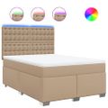 vidaXL Boxspring posteľ s matracom kapučínová 160x200 cm umelá koža