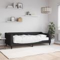 vidaXL Denná posteľ s matracom čierna 80x200 cm látka