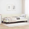 vidaXL Rohový rám postele s čelnou doskou Krémová 90 cm x 190 cm Zamat