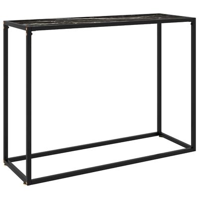 vidaXL Konzolový stolík čierny 100x35x75 cm tvrdené sklo