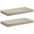 vidaXL Plávajúce nástenné police 2 ks, dubové 50x23,5x3,8 cm, MDF