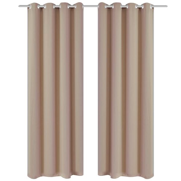 vidaXL Zatemňovací záves s kovovými očkami, 2 ks, 135x175 cm, krémový