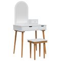 vidaXL Sada toaletného stolíka FAUSKE 4 ks Biela 76 x 50 x 143 cm