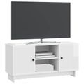 vidaXL TV skrinka 102 x 34,5 x 50 cm Biela s vysokým leskom