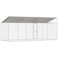 vidaXL Klietka pre psa s strechou Strieborná 600 x 200 x 256 cm