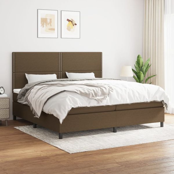 vidaXL Boxspring posteľ s matracom tmavohnedá 200x200 cm látka
