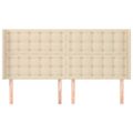 vidaXL Čelo postele so záhybmi krémový 203x16x118/128 cm látka