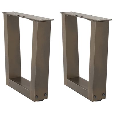 vidaXL Nohy konferenčného stolíka v tvare V, 2 ks, prírodná oceľ, 40 x (30-31,3) cm, oceľ