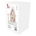 LED dekor. drevená – dom so snehuliakmi, 28,5 cm, 2x AA, vnútorná, teplá biela, časovač