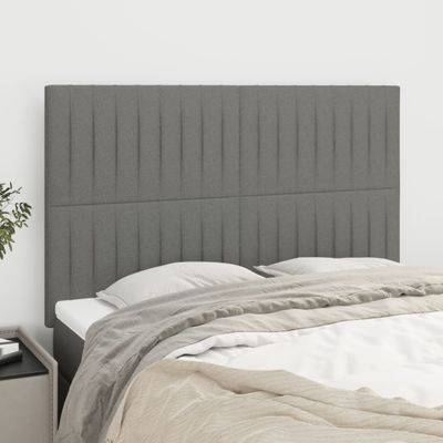 vidaXL Čelo postele tmavosivé 144x5x118/128 cm látkové