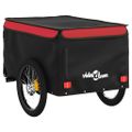 vidaXL Vozík za bicykel, čierno červený 30 kg, železo