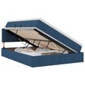 vidaXL Postel s úložným prostorem a matrací Modrá 120 x 200 cm Zamat
