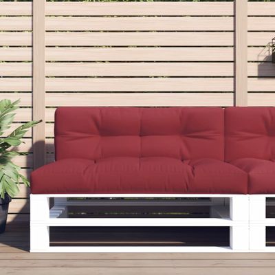 vidaXL Podložka na paletový nábytok, vínová 120x40x12 cm, látka