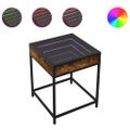 vidaXL Nočný stolík s nekonečnými LED dymový dub 40x40x51 cm