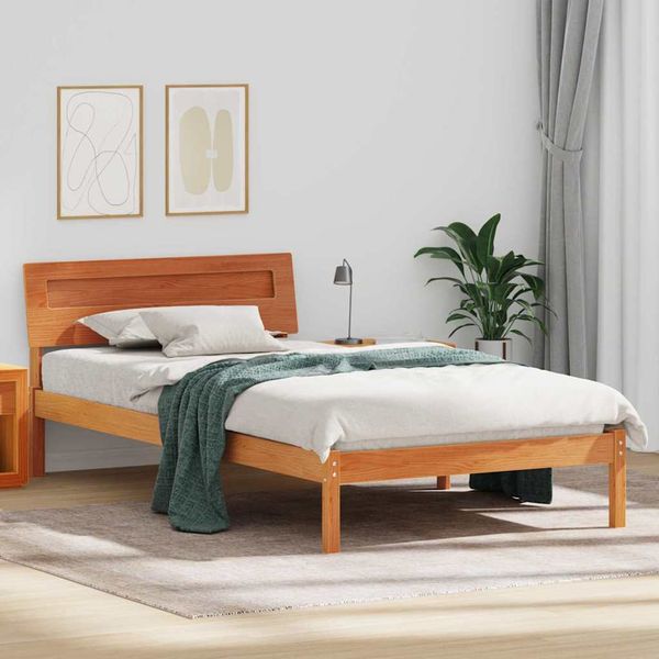 vidaXL Rám postele Včelí hnedý 90 x 190 cm Masívne borovicové drevo