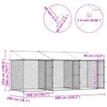 vidaXL Klietka pre psa s strechou Strieborná 600 x 200 x 256 cm