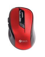 C-TECH myš WLM-02, červeno-čierna, bezdrôtová, 1600DPI, 6 tlačidiel, USB nano prijímač