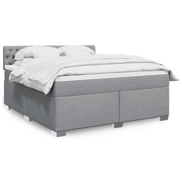 vidaXL Boxspring posteľ s matracom bledosivá 180x200 cm látka
