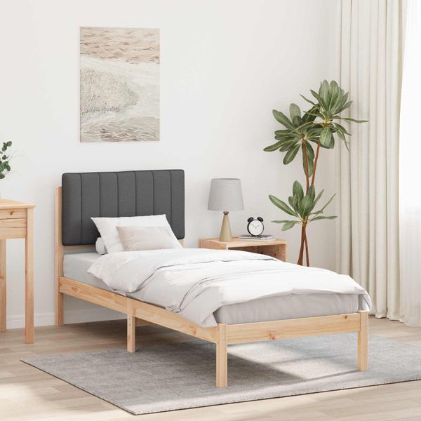 vidaXL Rám postele s čalúneným čelom Tmavo šedá 80 x 200 cm