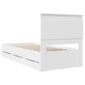 vidaXL Rám postele so zásuvkou Biela 75 x 190 cm Inžinierske drevo