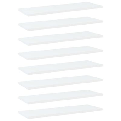 vidaXL Prídavné police 8 ks, biele 60x20x1,5 cm, kompozitné drevo