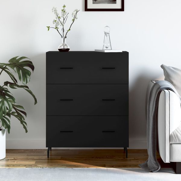 vidaXL Komoda čierna 69,5x34x90 cm kompozitné drevo